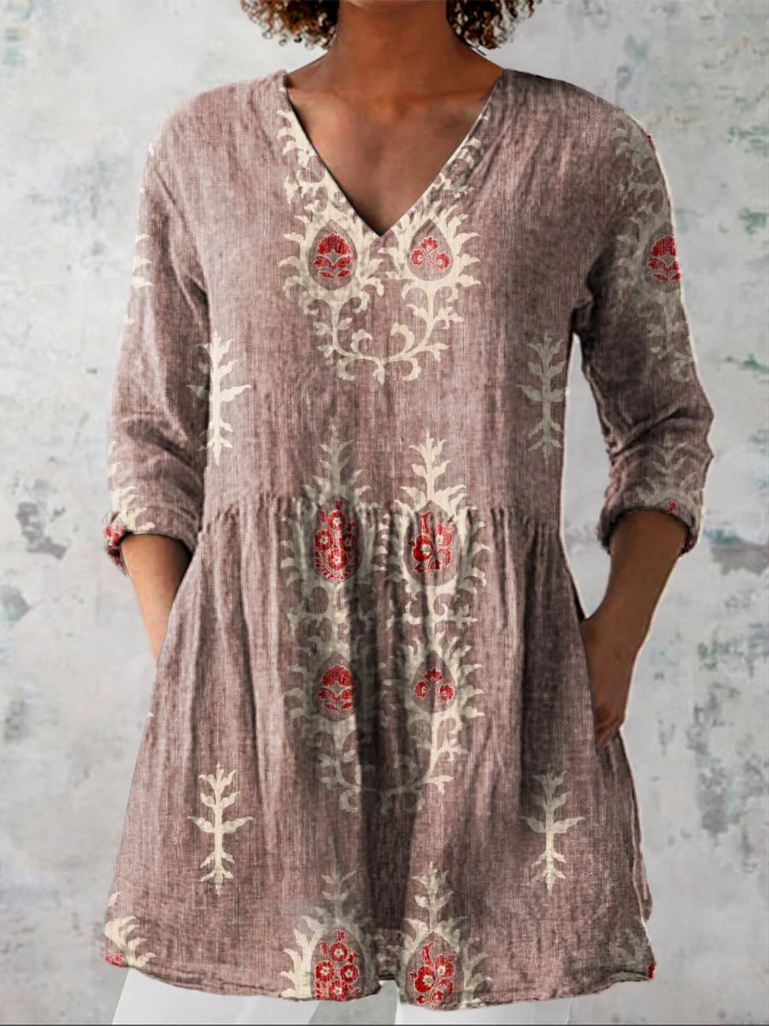 Joan | Long V-Neck Blouse