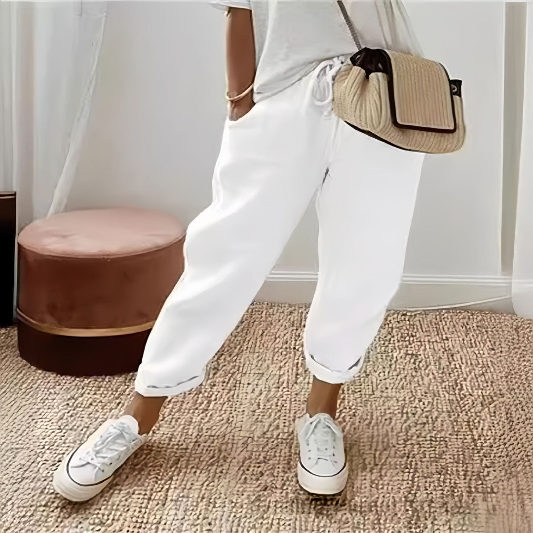 Women's Casual Cotton Linen Capris