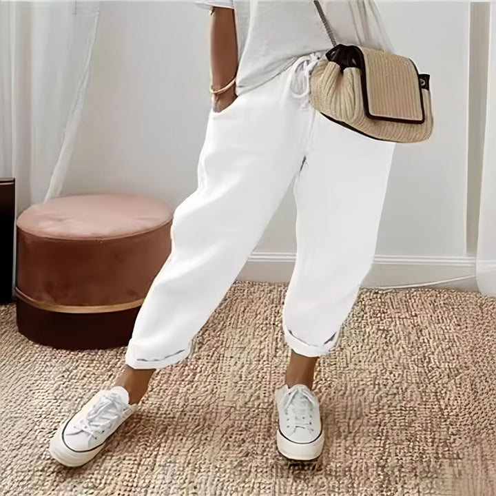 Women's Casual Cotton Linen Capris