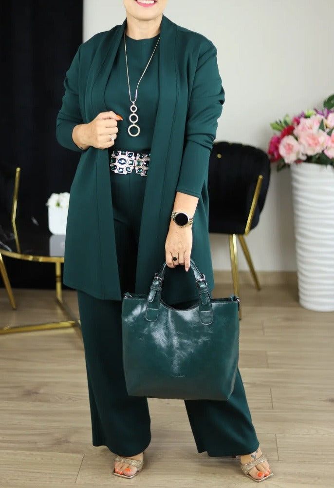 Maeve™ | Longline Cardigan & Wide Leg Pants Set