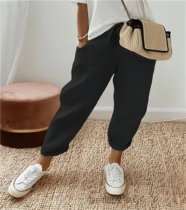Women's Casual Cotton Linen Capris