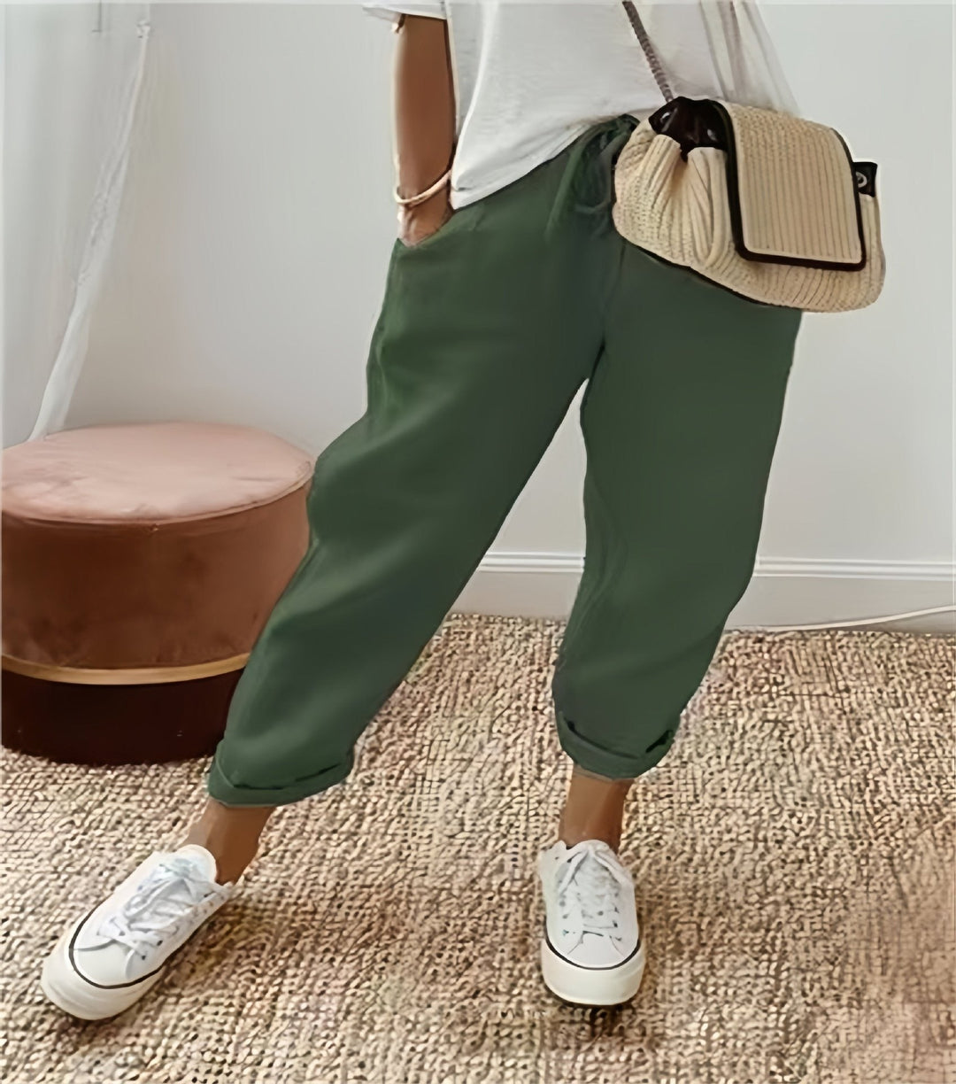 Women's Casual Cotton Linen Capris