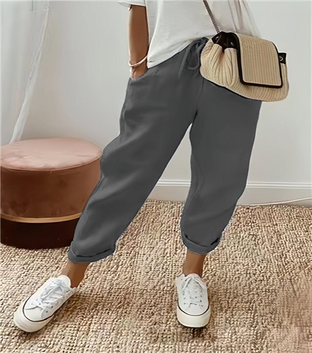 Women's Casual Cotton Linen Capris