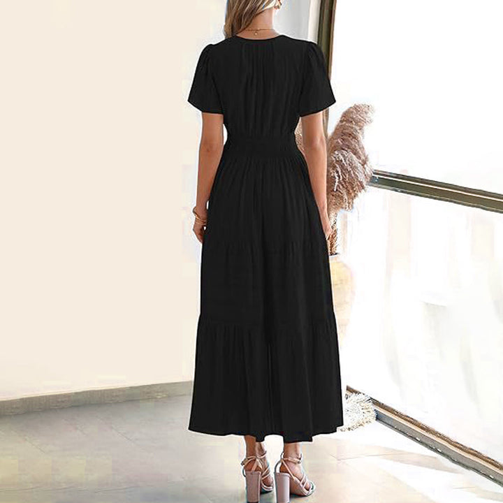 Lily™ Smocked Waist Maxi Dress – Effortlessly Elegant