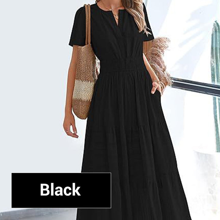 Lily™ Smocked Waist Maxi Dress – Effortlessly Elegant