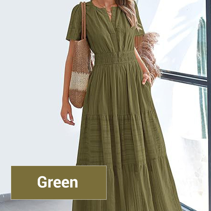 Lily™ Smocked Waist Maxi Dress – Effortlessly Elegant