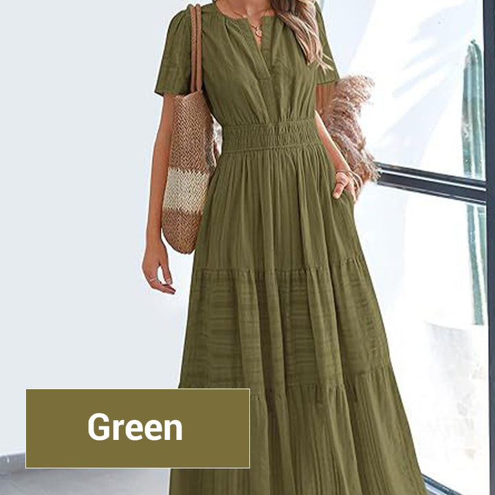 Lily™ Smocked Waist Maxi Dress – Effortlessly Elegant