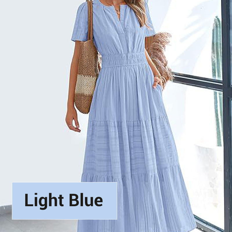 Lily™ Smocked Waist Maxi Dress – Effortlessly Elegant