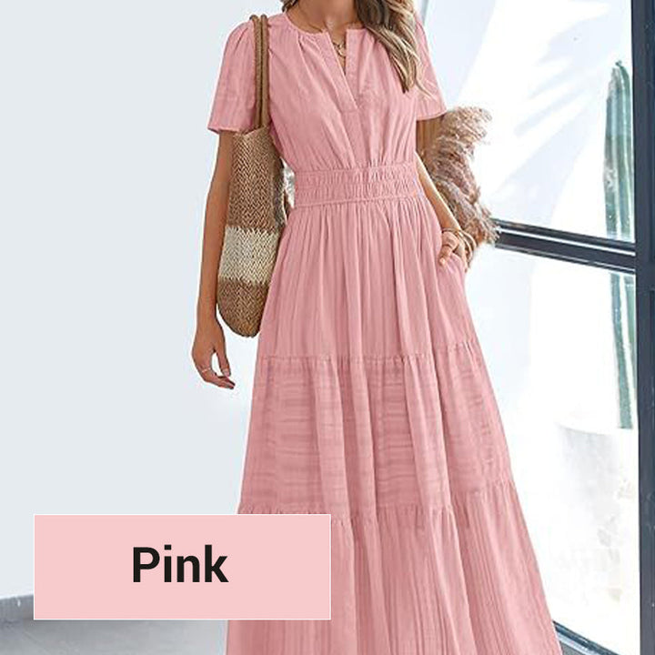 Lily™ Smocked Waist Maxi Dress – Effortlessly Elegant
